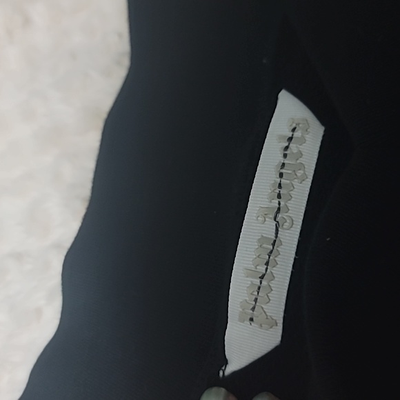 🅴 $630 Palm Angels Miami Logo Off the Shoulder Sweater Sweatshirt - Picture 8 of 12